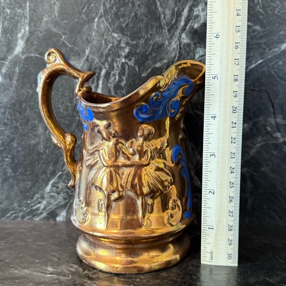 Pitcher with Ballerina Dancers and Blue Accents - Picture 3 of 12